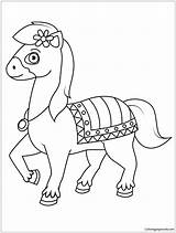 Cute Pages Cartoon Horse Coloring Adults Color sketch template