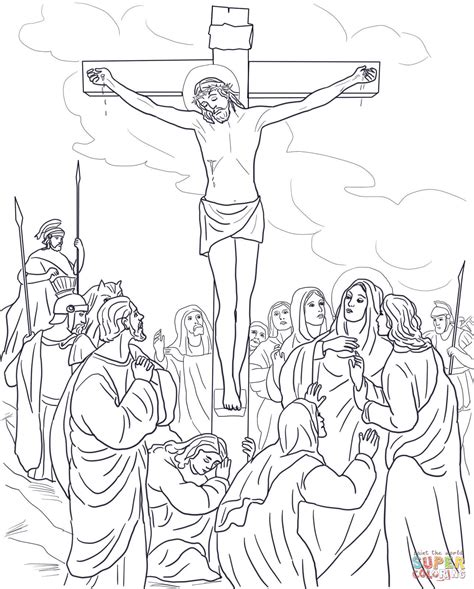 pics  jesus  cross coloring pages