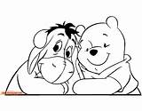 Pooh Eeyore Coloring Winnie Pages Tigger Friends Disney Hugging Disneyclips Funstuff sketch template