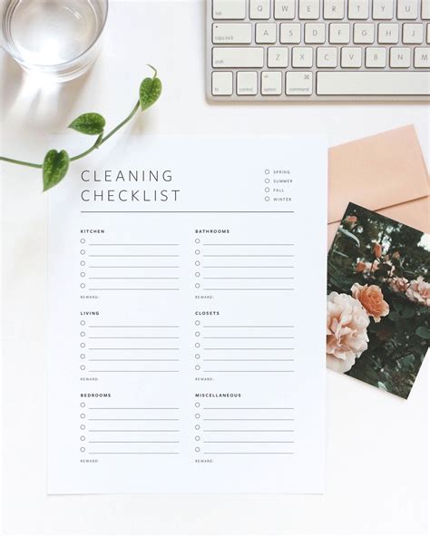 printable spring cleaning checklist   paper  simple