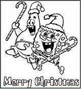 Coloring Spongebob Kids Pages Christmas Squarepants Printable Merry Colouring Patrick sketch template