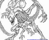 Alien Coloring Pages Scary Predator Vs Color Printable Getcolorings Getdrawings sketch template