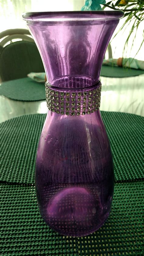 10 Purple 12 Inch Vases With A Bling Band At Neck Table Centerpiece