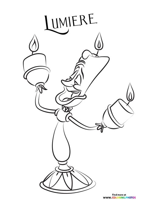 lumiere  beauty   beast coloring pages  kids