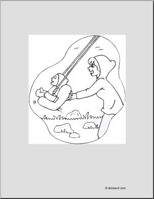 coloring page child   swing abcteach