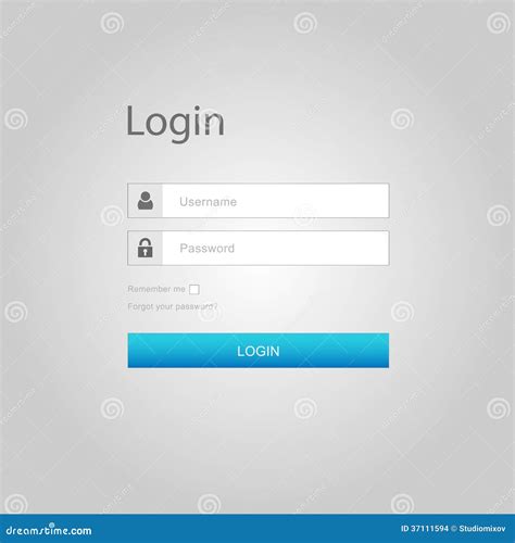 vector login interface username  password stock images image