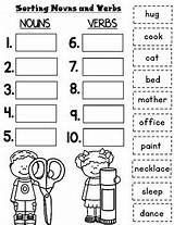 Nouns Grade Worksheets Verbs Kindergarten First Activities Verb Printable Adjectives Teacherspayteachers Fun December School Back Grammar English Reading Visit Choose sketch template