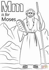 Moses Coloring Letter Pages Printable Kids Drawing Preschool Words Crafts sketch template