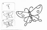 Drawing Kids Step Drawings Butterfly Draw Easy Printable Coloring Template Cartoon Insects Learn Preschoolers Pages Sketches Kid Templates Children Little sketch template