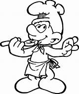 Coloring Chef Pages Cartoon Taste Smurf Testing Cool sketch template