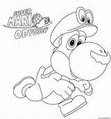 Coloring Mario Odyssey Super Pages Yoshi Printable Nintendo Popular sketch template