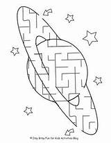 Vbs Galaxy Space Open Maze Kids Coloring Crafts sketch template