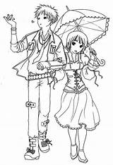 Coloring Anime Romantic Japan People Fun sketch template