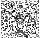 Flower Tile sketch template