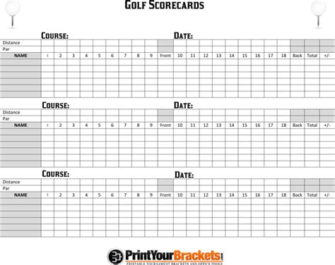 printable golf score sheets custom designed  personalized