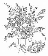 Flower Vintage July Month Embroidery Qisforquilter Transfers Flowers Patterns Hand Larkspur Months Transfer sketch template