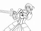 Saber Fate Stay Night Coloring Pages Lineart Fanpop Anime Dark Deviantart Strike Back Template Wallpaper Sketch Fan sketch template