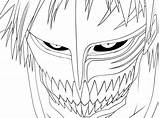 Ichigo Coloring Hollow Pages Bleach Anime Manga Template Mask Color Lineart Getcolorings Printable sketch template