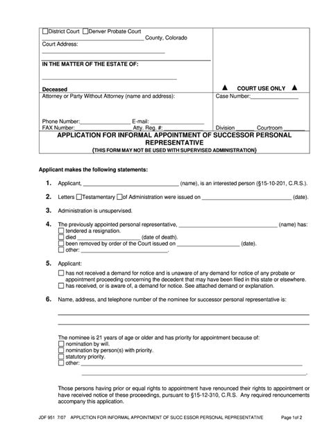 appointment  personal representative form  florida fill  sign printable template