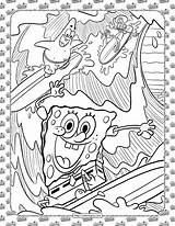 Spongebob Coloring Fun Friends Having sketch template