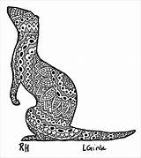 Ferret Weasel Zentangle Coloringbay Artpal Motives sketch template