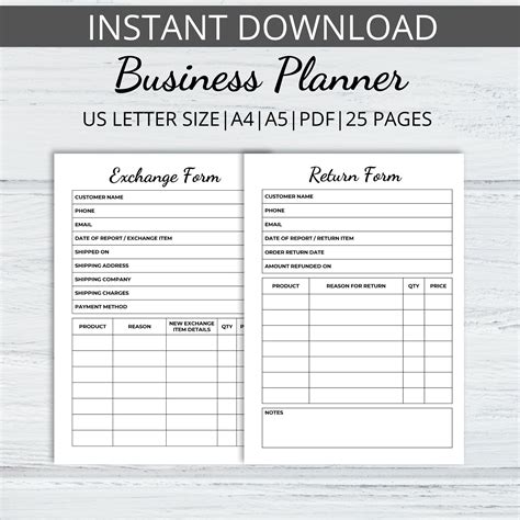 small business planner printable  business etsy etsy