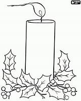 Coloring Pages Christmas Candle Color Oncoloring Decorations Table Candles sketch template