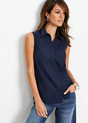 sleeveless button blouse  bonprix bonprix