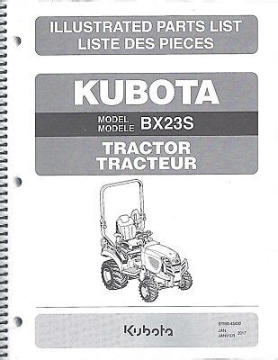 kubota bxs tractor illustrated parts manual   ebay