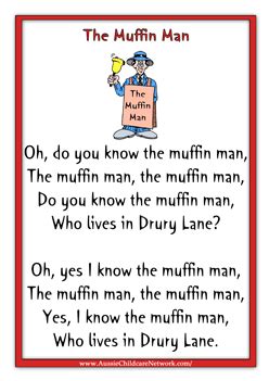 muffin man nursery rhymes  song   childhood pinterest