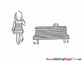 Coloring Pages Bench Cartoon Printable Hits sketch template