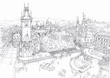 Prague Cityscape 1126 Praga Rectas Illustrated Linedrawings บ อร อก เล Creativereview Krier sketch template