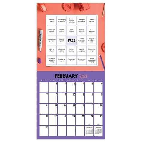 office bingo wall calendar  etsy