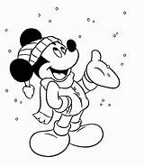 Mickey Coloring Pages Mouse Disney Snow Christmas Kids Print Adult sketch template