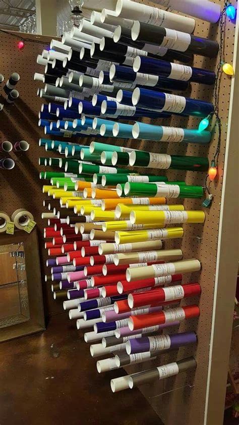organize vinyl rolls diy craft room craft room