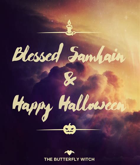 blessed samhain  happy halloween  butterfly witch