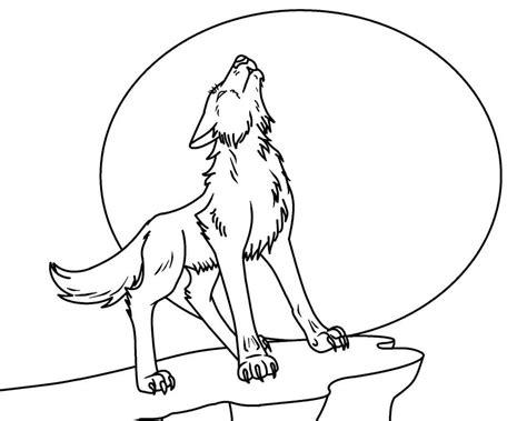 howling wolf coloring page  printable coloring pages  kids