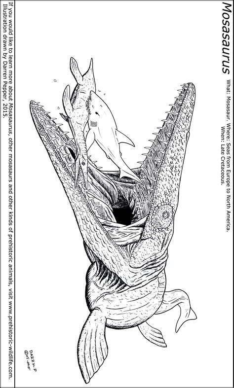 mosasaurus megalodon coloring pages   coloring page feature