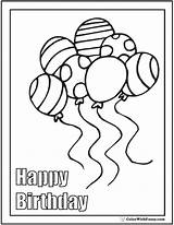 Birthday Coloring Pages Happy Balloons Pdf Customizable Gifts sketch template