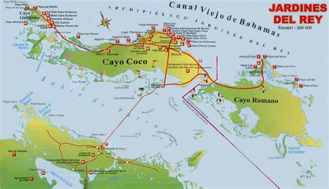 mapa jardines del rey cayo coco cayo coco cuba cuba