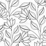 Vector Cuciture Floreale Vettore Monocromatico Modello Vektor Einfarbiges Blumenmuster Nahtloses Bloemenpatroon Naadloos Coloring Monochrome Flowerbed sketch template
