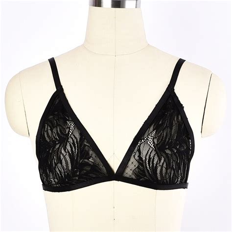 sexy women body harness sheer lace triangle bralette bra crop top