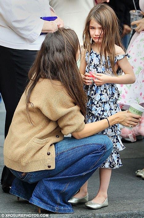 katie holmes comforts a tearful suri daily mail online