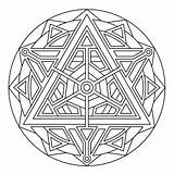 Mandala Coloring Pages Geometric Mandalas Zentangle Patterns sketch template
