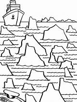 Iceberg Coloring Maze Titanic Antarctica sketch template