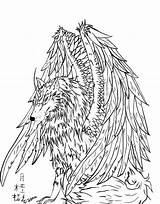 Wolves Adults Coloringhome Winged Birijus Albanysinsanity sketch template
