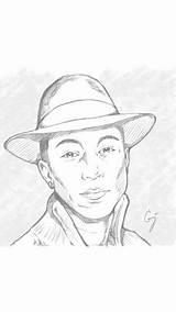 Williams Pharrell Drawing Sketch Happy Logo sketch template
