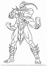 Mortal Kombat Goro Draw Drawing Step Drawingtutorials101 sketch template