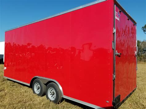 red  enclosed trailer  extra height ad  usa cargo trailer