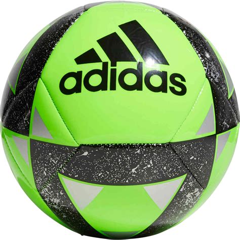 adidas starlancer  soccer ball solar greenblack soccerpro